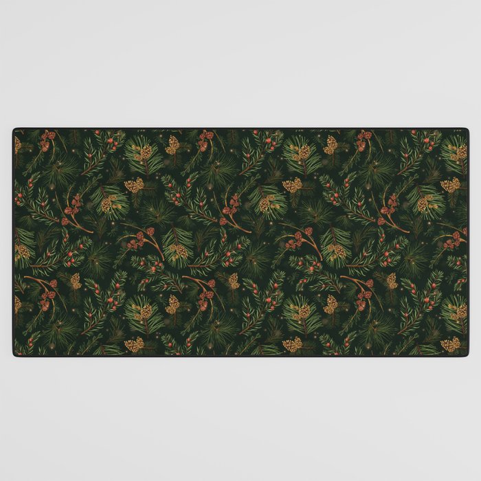 Christmas Spruce Dark Green Desk Mat Gallery Image 3
