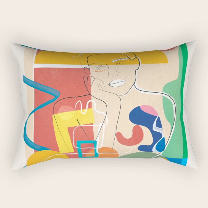 Abstract Woman 10 Rectangular Pillow Gallery Image 2