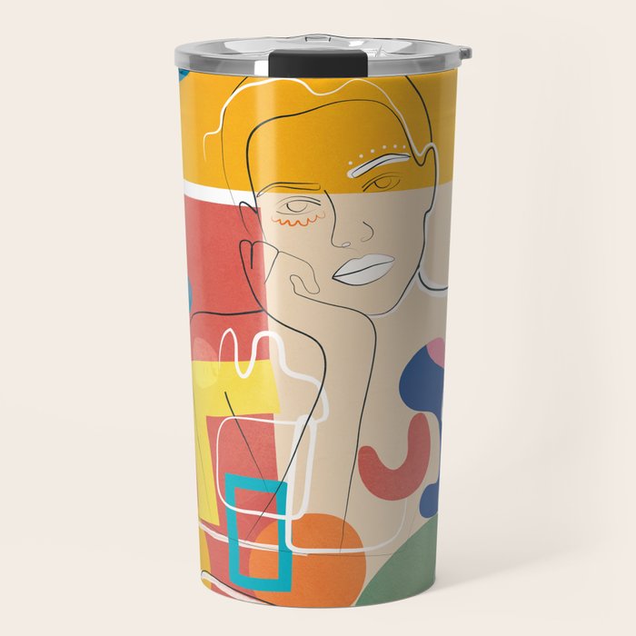 Abstract Woman 10 Travel Mug Gallery Image 1