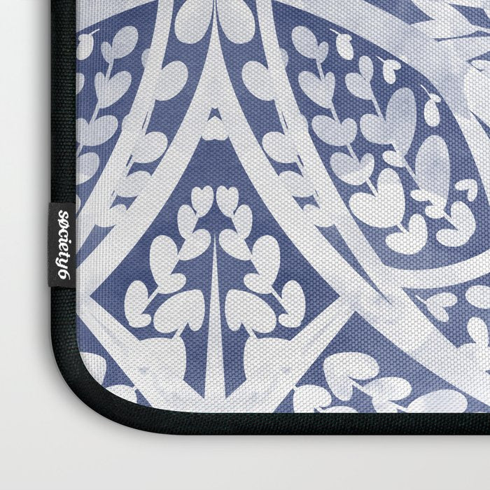 Leaves indigo fantasy tiled 4 Laptop Sleeve Gallery Image 3