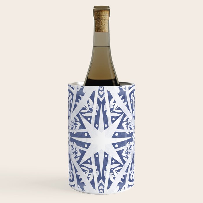 Leaves indigo fantasy tiled 4 Wine Chiller Gallery Image 1