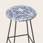 Leaves indigo fantasy tiled 4 Stool Gallery Image 2