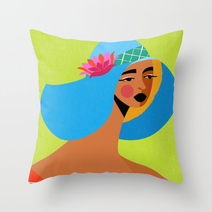 Sun Hat Throw Pillow Gallery Image 1