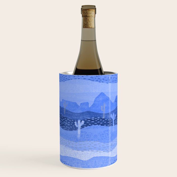 Vintage Western Desert Landscape in Night Blue Wine Chiller Gallery Image 1