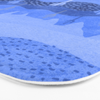 Vintage Western Desert Landscape in Night Blue Bath Mat Gallery Image 3
