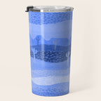 Vintage Western Desert Landscape in Night Blue Travel Mug Gallery Image 3