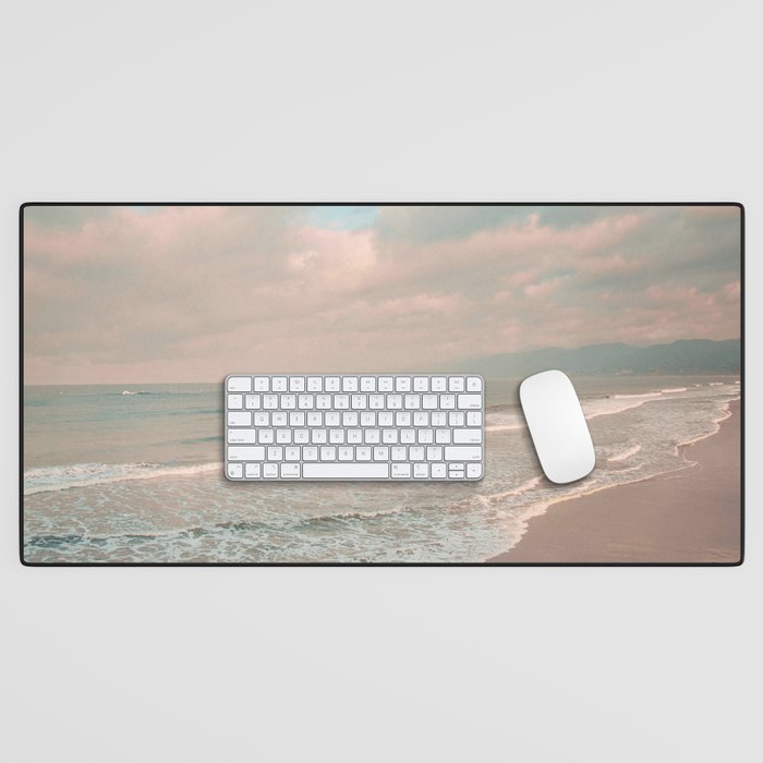 Santa Monica Beach - Coastal Landscape Photography, California Desk Mat Gallery Image 1