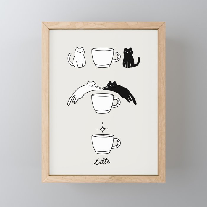 Coffee Cat 2: Catte Mini Art Print Gallery Image 1