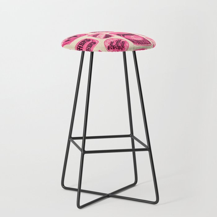Vagabondâs Cupboard - pink and black on cream Stool Gallery Image 1