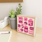 Vagabondâs Cupboard - pink and black on cream Mini Art Print Gallery Image 2