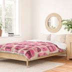 Vagabondâs Cupboard - pink and black on cream Duvet Cover Gallery Image 2