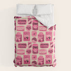 Vagabondâs Cupboard - pink and black on cream Duvet Cover Gallery Image 6