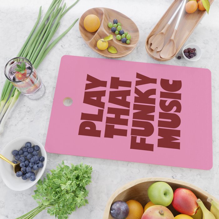 Play That Funky Music - Red and Pink Typography Cutting Board Gallery Image 2