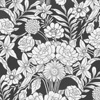 Vintage bohemian black white roses country floral Coffee Mug Gallery Image 2