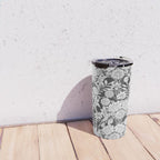 Vintage bohemian black white roses country floral Travel Mug Gallery Image 4