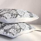 Vintage bohemian black white roses country floral Pillow Sham Gallery Image 3