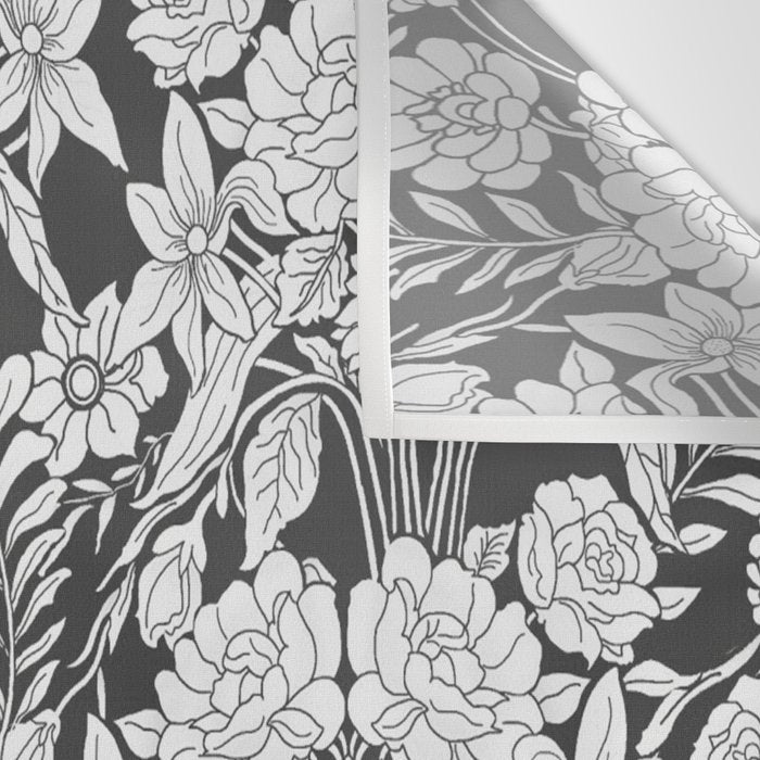 Vintage bohemian black white roses country floral Wall Tapestry Gallery Image 3