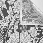 Vintage bohemian black white roses country floral Wall Tapestry Gallery Image 3