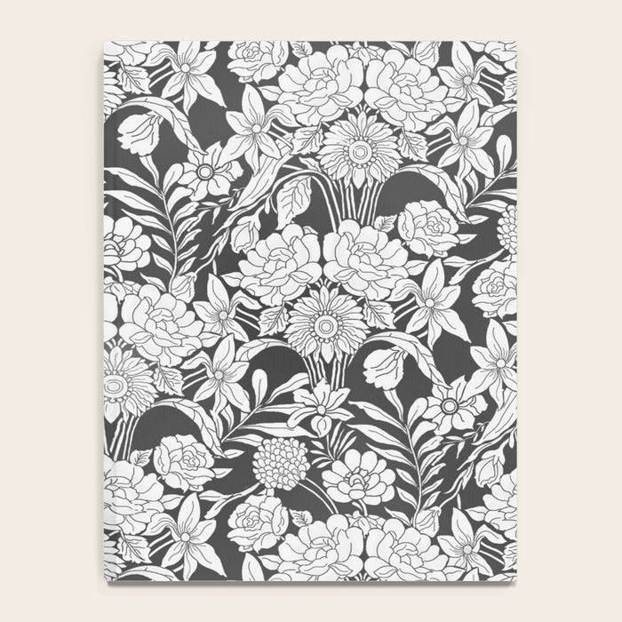 Vintage bohemian black white roses country floral Notebook Gallery Image 4