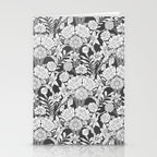 Vintage bohemian black white roses country floral Stationery Card Gallery Image 2