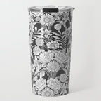 Vintage bohemian black white roses country floral Travel Mug Gallery Image 1
