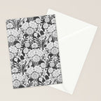 Vintage bohemian black white roses country floral Stationery Card Gallery Image 2