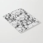 Vintage bohemian black white roses country floral Notebook Gallery Image 2