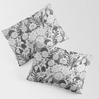 Vintage bohemian black white roses country floral Pillow Sham Gallery Image 3