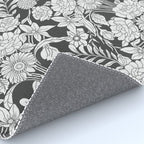 Vintage bohemian black white roses country floral Rug Gallery Image 4
