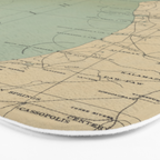 Vintage Lake Michigan Lighthouse Map (1898) Bath Mat Gallery Image 3