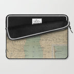 Vintage Lake Michigan Lighthouse Map (1898) Laptop Sleeve Gallery Image 2