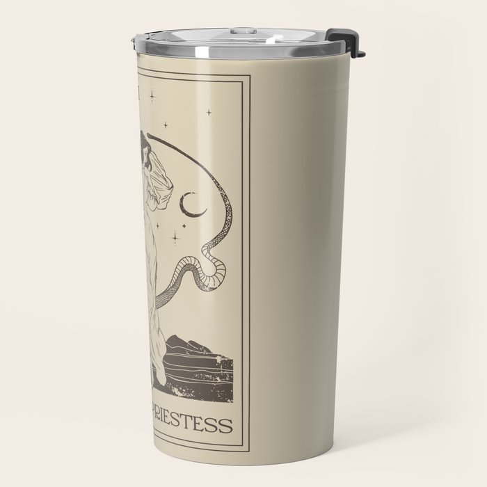 The High Priestess Card Poster. Witchy Girl and Mystic Snake Travel Mug Gallery Image 2
