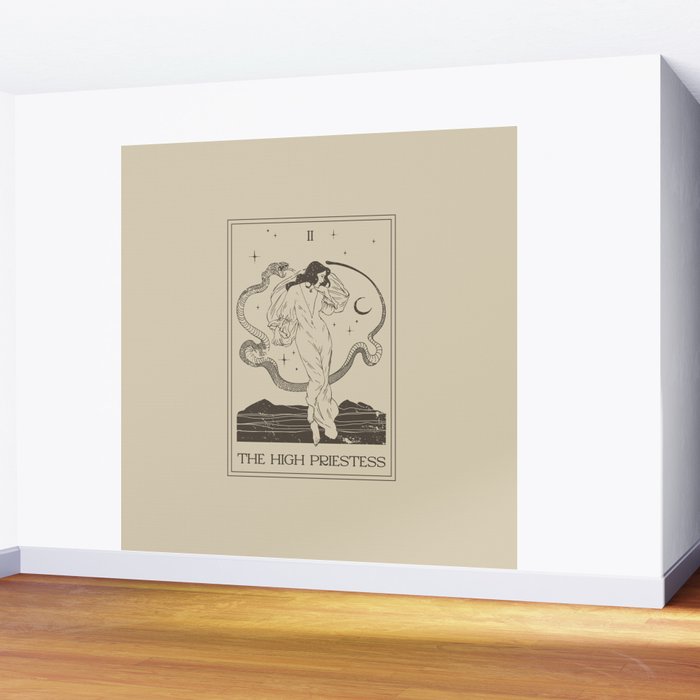 The High Priestess Card Poster. Witchy Girl and Mystic Snake Wall Mural Gallery Image 2