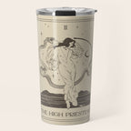 The High Priestess Card Poster. Witchy Girl and Mystic Snake Travel Mug Gallery Image 1