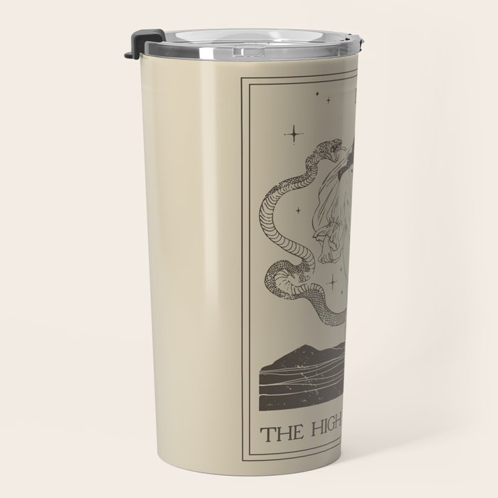 The High Priestess Card Poster. Witchy Girl and Mystic Snake Travel Mug Gallery Image 3