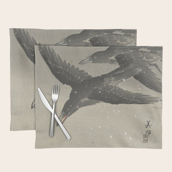 Crows in the snow Placemat Gallery Image 1