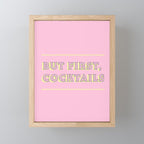 Pastel Pink Party Cocktails Mini Art Print Gallery Image 1