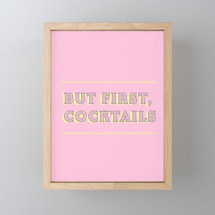 Pastel Pink Party Cocktails Mini Art Print Gallery Image 1