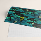 Halloween Night - Fox Fire Green Wrapping Paper Gallery Image 2