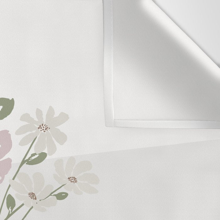Wildflower bouquet in vase illustration - beige muted pink and dusty green flowers Wall Tapestry Gallery Image 3