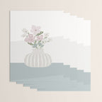 Wildflower bouquet in vase illustration - beige muted pink and dusty green flowers Wrapping Paper Gallery Image 3