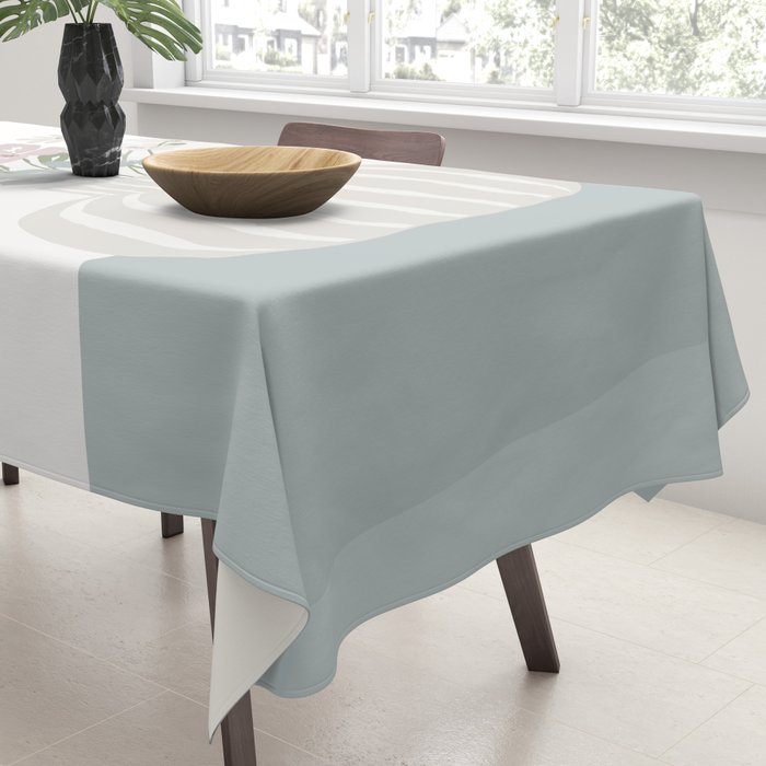 Wildflower bouquet in vase illustration - beige muted pink and dusty green flowers Tablecloth Gallery Image 3