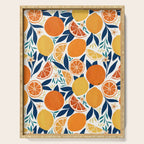 Citrus Fruits - Blue and Orange Serving Tray Gallery Image 1