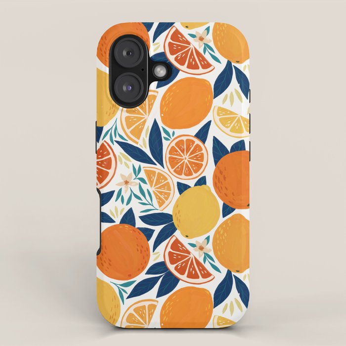 Citrus Fruits - Blue and Orange iPhone Case Gallery Image 1