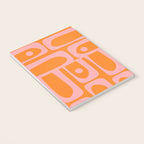 Mid Century Modern Piquet Multi Geometric Pop Pattern in Orange and Pink Notebook Gallery Image 3