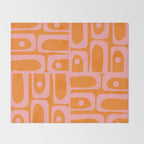 Mid Century Modern Piquet Multi Geometric Pop Pattern in Orange and Pink Throw Blanket Gallery Image 2