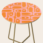 Mid Century Modern Piquet Multi Geometric Pop Pattern in Orange and Pink Side Table Gallery Image 2
