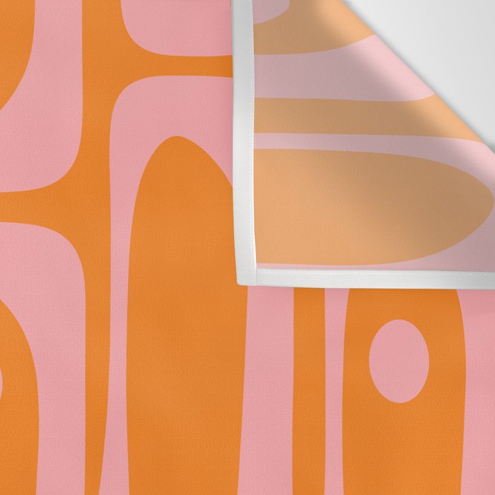 Mid Century Modern Piquet Multi Geometric Pop Pattern in Orange and Pink Wall Tapestry Gallery Image 3