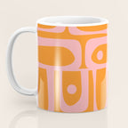 Mid Century Modern Piquet Multi Geometric Pop Pattern in Orange and Pink Coffee Mug Gallery Image 3