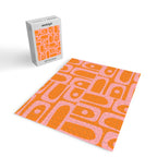 Mid Century Modern Piquet Multi Geometric Pop Pattern in Orange and Pink Jigsaw Puzzle Gallery Image 2